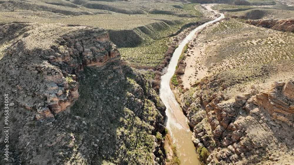 Aerial view of the rugged landscape of the Virgin River Gorge in Northwest Arizona near the boarders of Utah and Nevada Aerial view of the rugged landscape of the Virgin River Gorge in Northwest Arizona near the boarders of Utah and Nevada