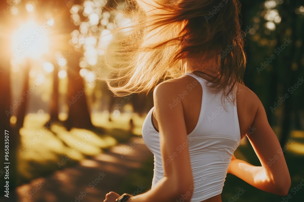 Fitness Enthusiast in Park with Natural Light Fitness Enthusiast in Park with Natural Light