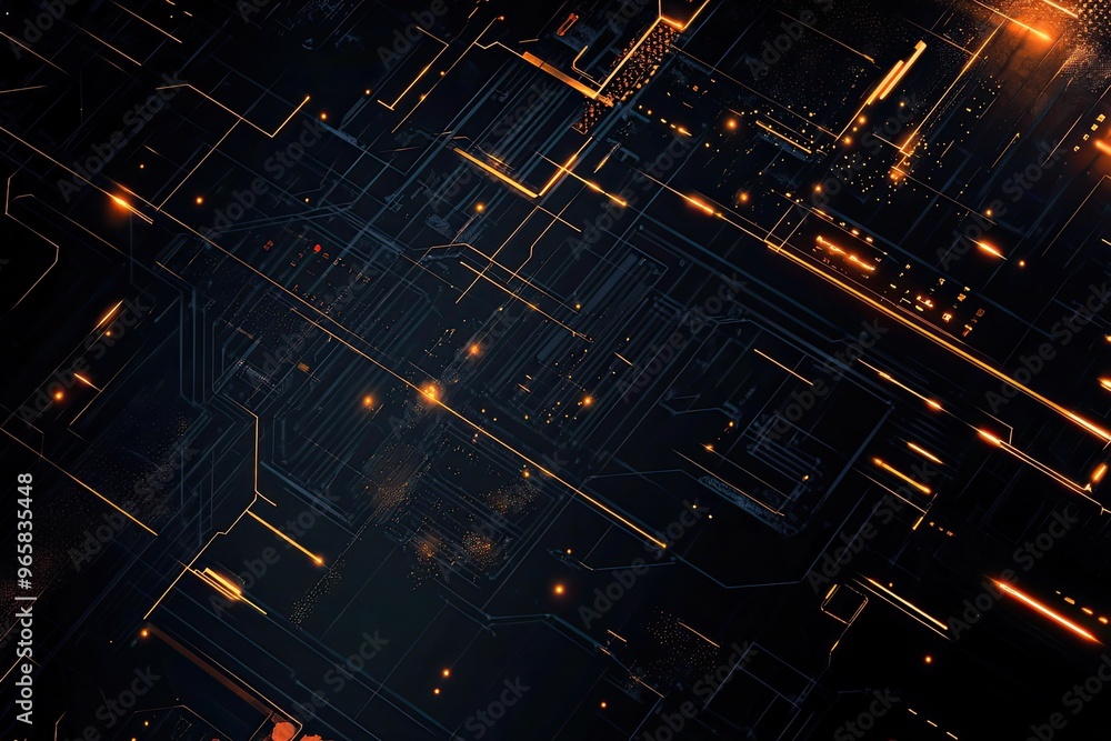 Futuristic digital circuit pattern with glowing lines and dark background, perfect for technology, abstract, and innovation themes. Futuristic digital circuit pattern with glowing lines and dark background, perfect for technology, abstract, and innovation themes.
