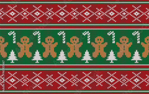 Knitted pattern seamless fabric Christmas decoration. traditional knitted pattern Christmas vector. Designed for knitted pattern ,fabric ,background ,wallpaper ,clothing ,embroidery ,carpet ,textile