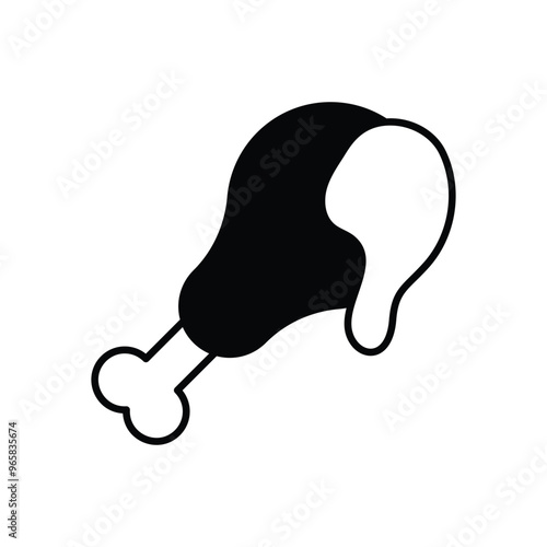 Chicken Leg vector icon stock illustration