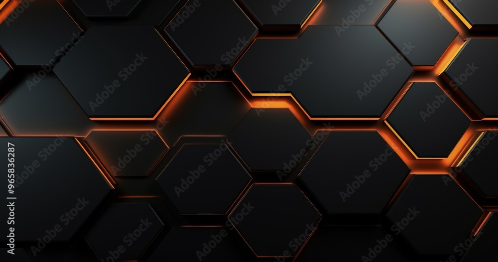A sleek, modern background featuring interlocking hexagonal shapes with a dark theme and glowing orange accents. A sleek, modern background featuring interlocking hexagonal shapes with a dark theme and glowing orange accents.