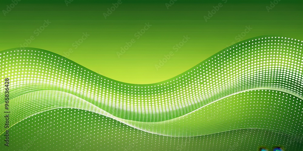 Wavy dots and lines on gradient green background, abstract, waves, dots, lines, design, pattern, modern, artistic, digital Wavy dots and lines on gradient green background, abstract, waves, dots, lines, design, pattern, modern, artistic, digital
