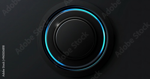 A sleek, modern control dial with a glowing blue ring, suggesting functionality in technology or smart home devices.