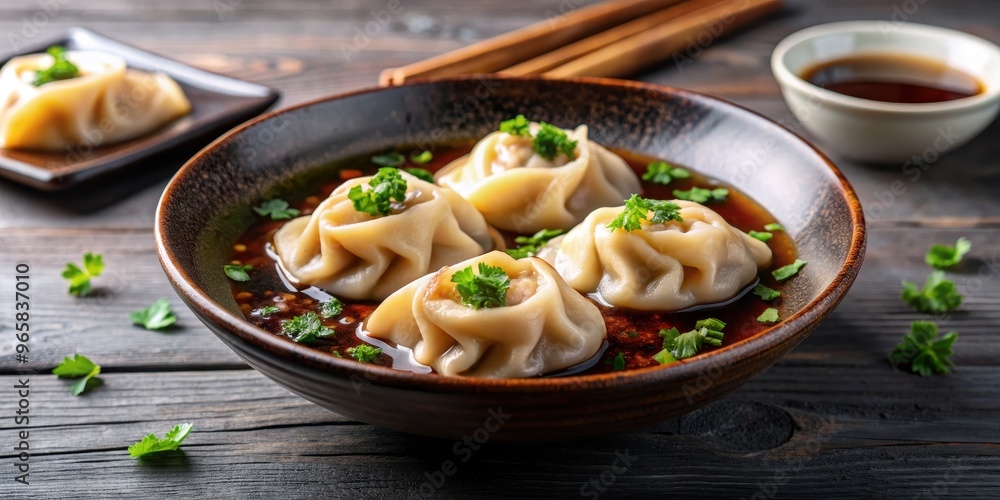 Homemade Akashiyaki dumplings dipped in dashi broth, Japanese cuisine, takoyaki, octopus, round dumplings Homemade Akashiyaki dumplings dipped in dashi broth, Japanese cuisine, takoyaki, octopus, round dumplings