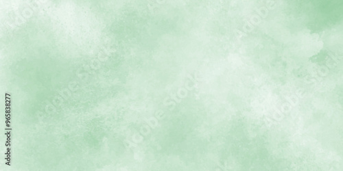 brush painted green nature watercolor on paper with smoke or clouds texture, Pastel green background with watercolor paint and grunge effect, grainy abstract Light green pastel concrete texture.