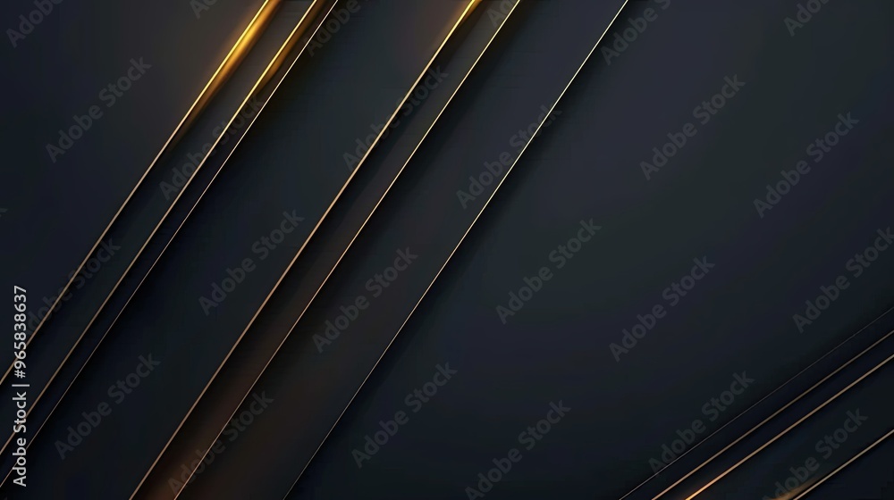 Obraz premium A sleek, modern design featuring dark panels with golden accents, ideal for backgrounds or digital presentations.