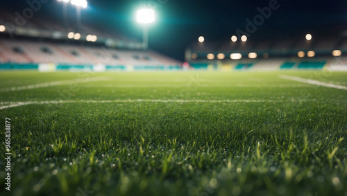 Football Stadium Grass Close-Up