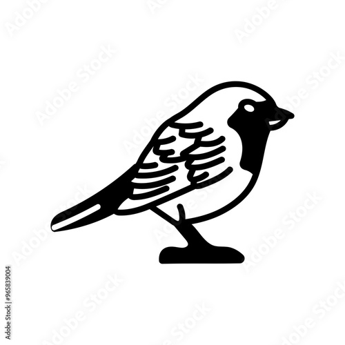 Robin Glyph Icon, Vector illustration
