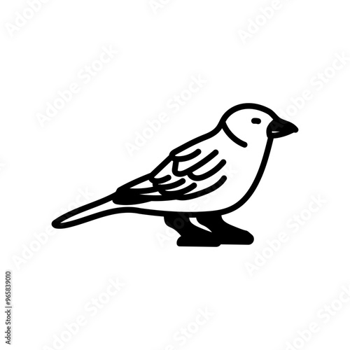 Sparrow Glyph Icon, Vector illustration