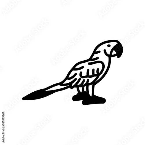 Macaw Glyph Icon, Vector illustration