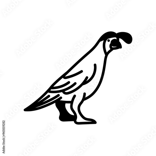 Quail Glyph Icon, Vector illustration