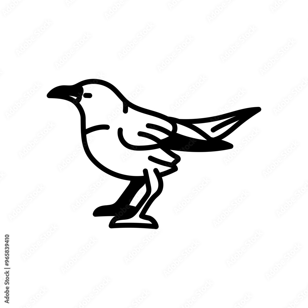 Fototapeta premium Blackbird Glyph Icon, Vector illustration