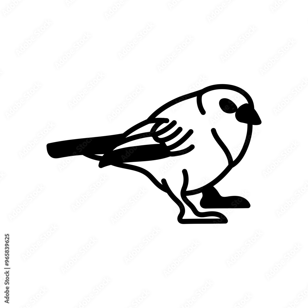 Towhee Glyph Icon, Vector illustration Towhee Glyph Icon, Vector illustration