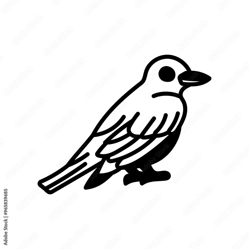 Kingbird Glyph Icon, Vector illustration Kingbird Glyph Icon, Vector illustration