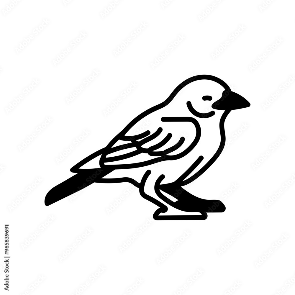 Bunting birds Glyph Icon, Vector illustration Bunting birds Glyph Icon, Vector illustration