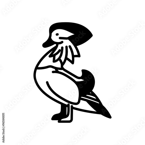 Gadwall Glyph Icon, Vector illustration