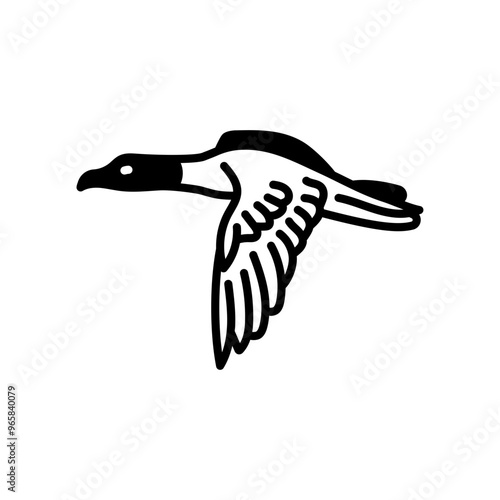 Common Merganser Glyph Icon, Vector illustration