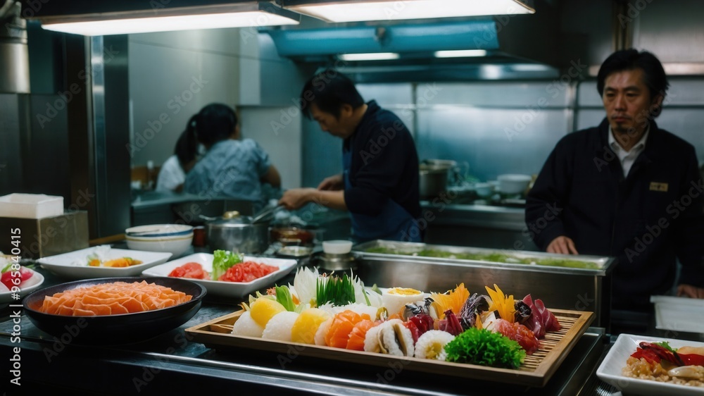 Sushi Masters cook Seafood In The Kitchen Sushi Masters cook Seafood In The Kitchen