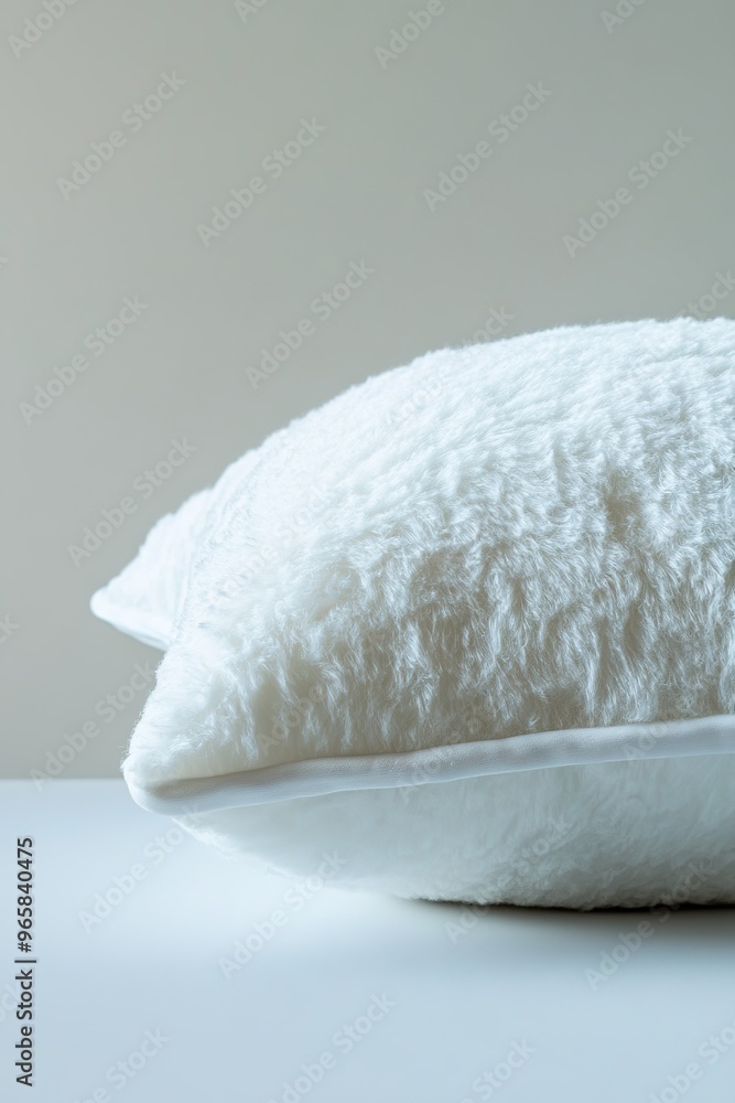 White fluffy pillow on light background White fluffy pillow on light background