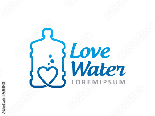 Love Water logo symbol or icon template