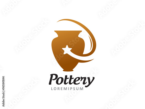 Pottery logo symbol or icon template
