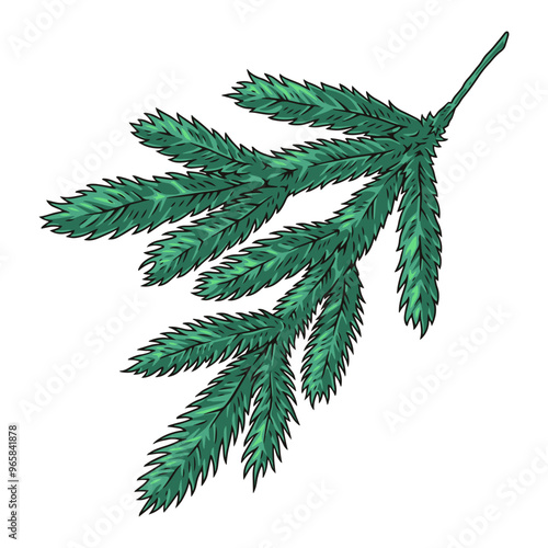 Christmas tree branch colorful logotype