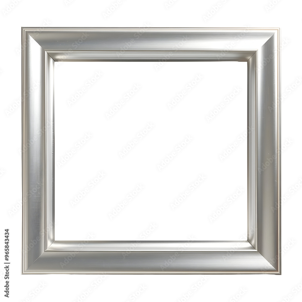 Silver photo frame isolated on transparent background Silver photo frame isolated on transparent background