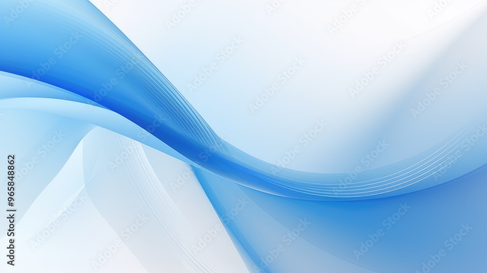 Obraz premium A smooth abstract background featuring flowing blue and white waves, ideal for digital design and presentations.