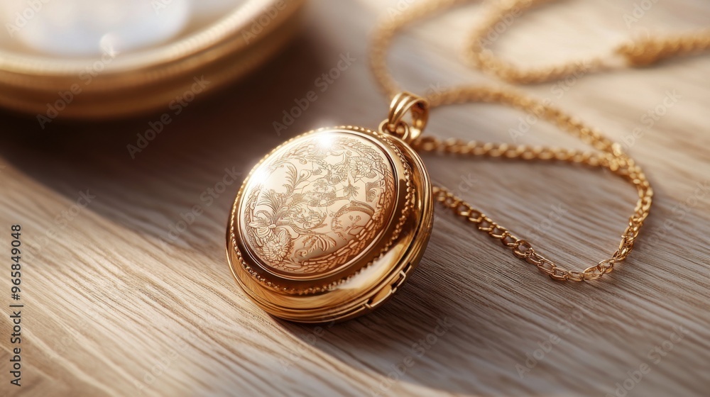 Sentimental Engraved Picture Locket with Custom Photo: Heartfelt 3D Illustration of Cherished Memories Sentimental Engraved Picture Locket with Custom Photo: Heartfelt 3D Illustration of Cherished Memories