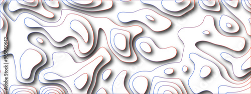 Abstract 3D Layered Topographical Pattern Design with Fluid Contours and Elegant Lines, Perfect for Seamless Backgrounds, Modern Wallpaper, and Artistic Textures