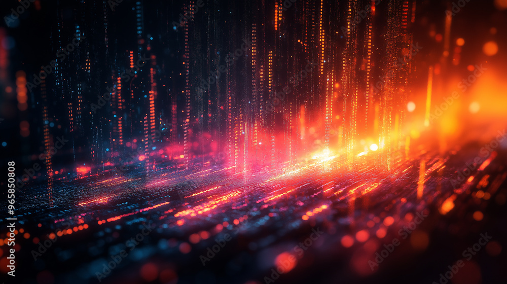 A computer generated image of a colorful, glowing, and abstract landscape A computer generated image of a colorful, glowing, and abstract landscape