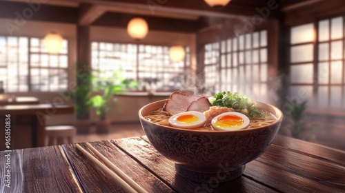 A bowl of Ichiraku Ramen in a Japanese Restaurant.