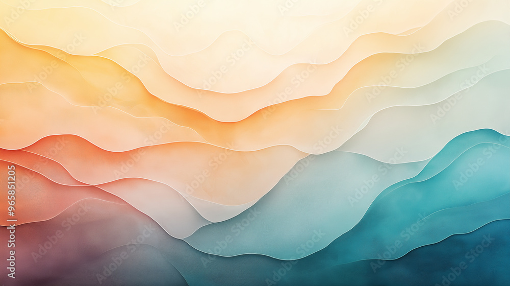 A colorful mountain range with blue, green, and orange hues A colorful mountain range with blue, green, and orange hues