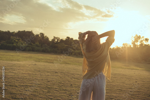 woman in the field