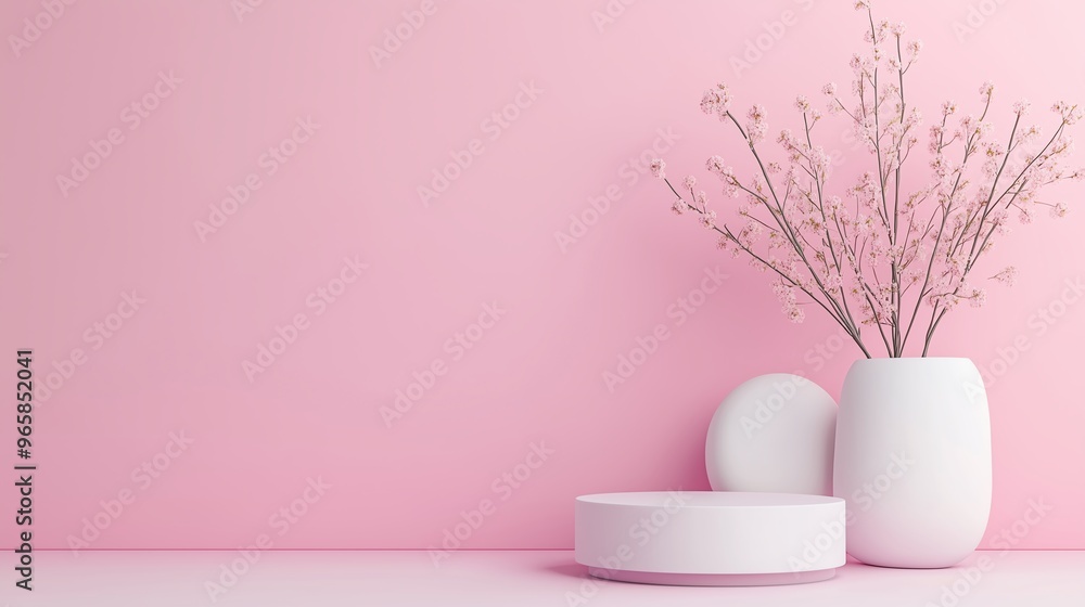 Minimalist white vase with dried flowers on a pastel pink background. Soft and elegant decor for home or office spaces. Peaceful and stylish setting. Minimalist white vase with dried flowers on a pastel pink background. Soft and elegant decor for home or office spaces. Peaceful and stylish setting.