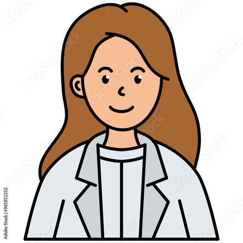 woman long hair cartoon illustration