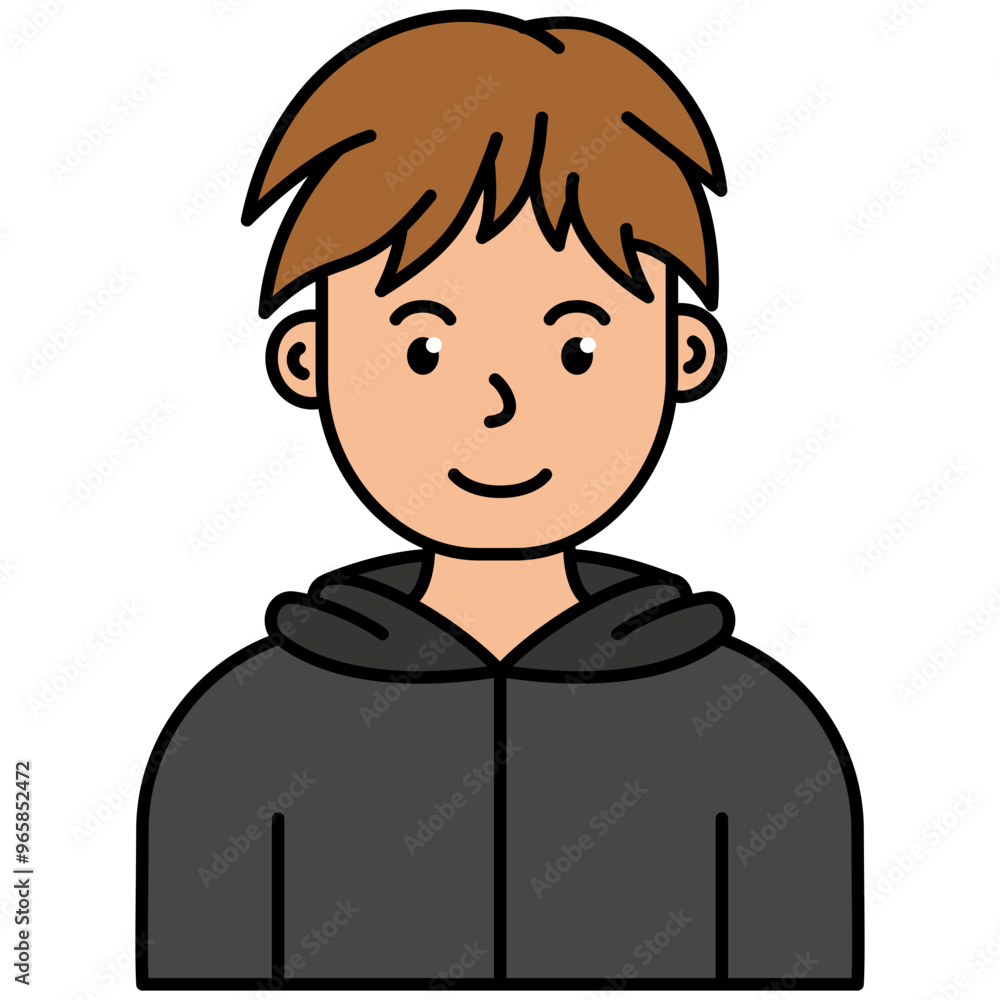 man wearing hoodie jacket. boy avatar character icon man wearing hoodie jacket. boy avatar character icon