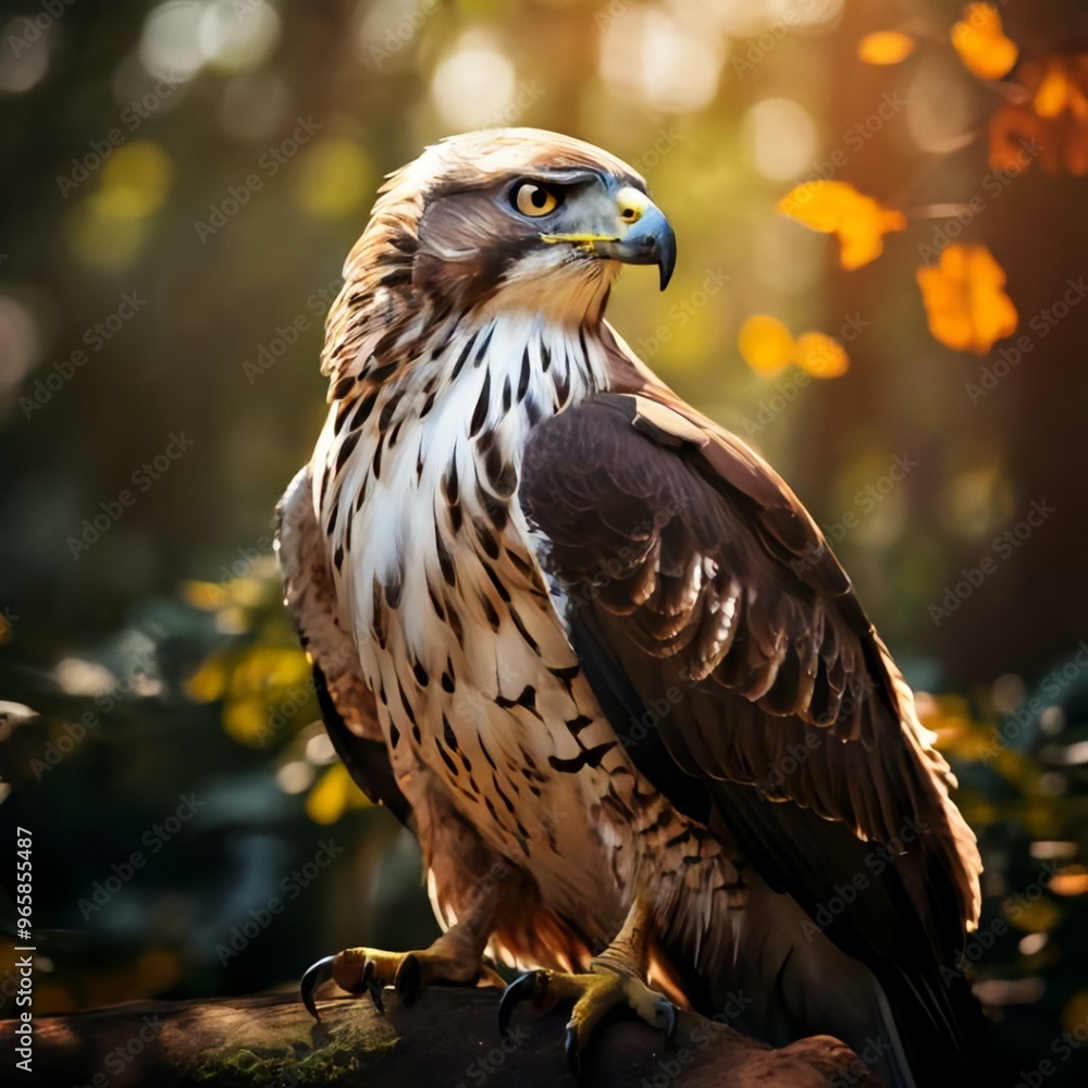 Fototapeta premium American eagle set. Bald eagle logo. Wild birds drawing. Head of an eagle