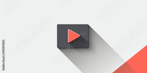 Free Download Stylish video icon centered on pristine white background, featuring modern design elements and symbolizing video playback with simplicity and elegance. Multimedia concept - GFXLoad