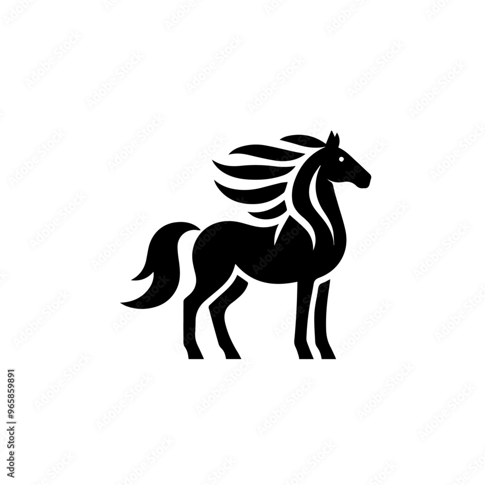 Black horse icon. horse icon illustration in white background. Black horse icon. horse icon illustration in white background.