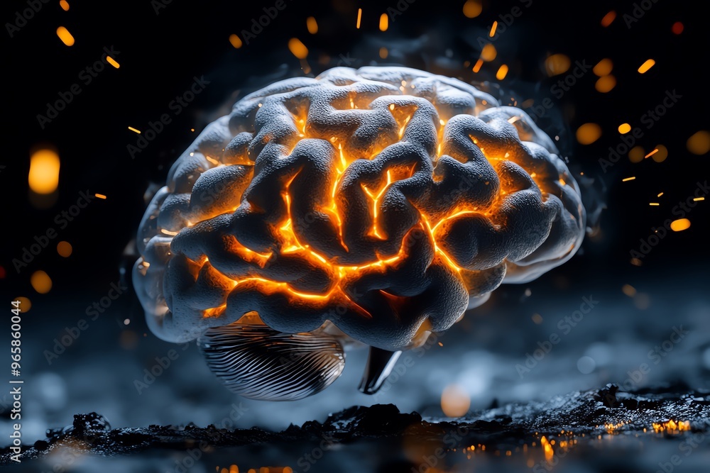 Brain absorbing new information like a sponge creating fresh neural ...