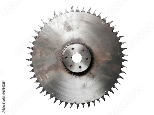 Circular steel saw blade. Isolated PNG