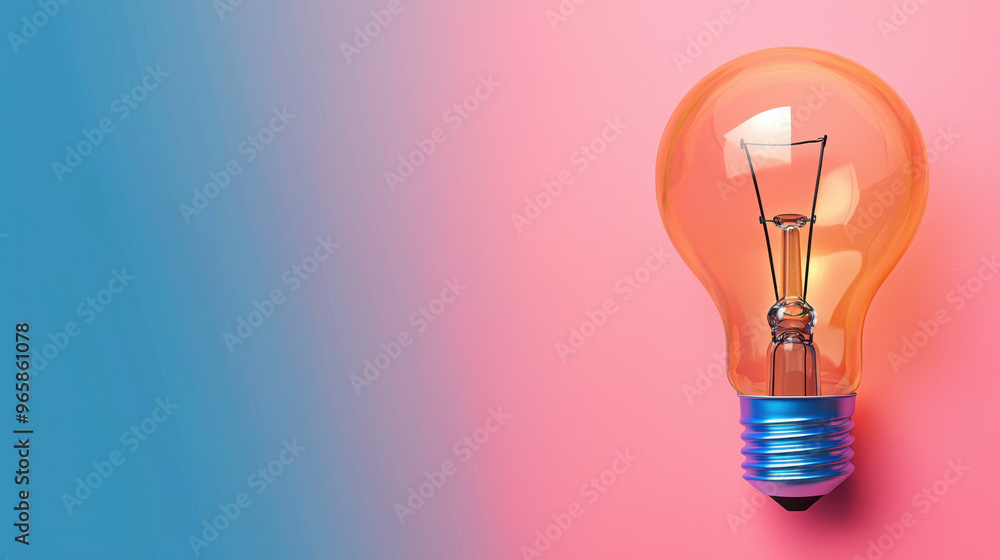 Bright lightbulb with futuristic elements, innovation concept, flat design illustration, with copy space Bright lightbulb with futuristic elements, innovation concept, flat design illustration, with copy space