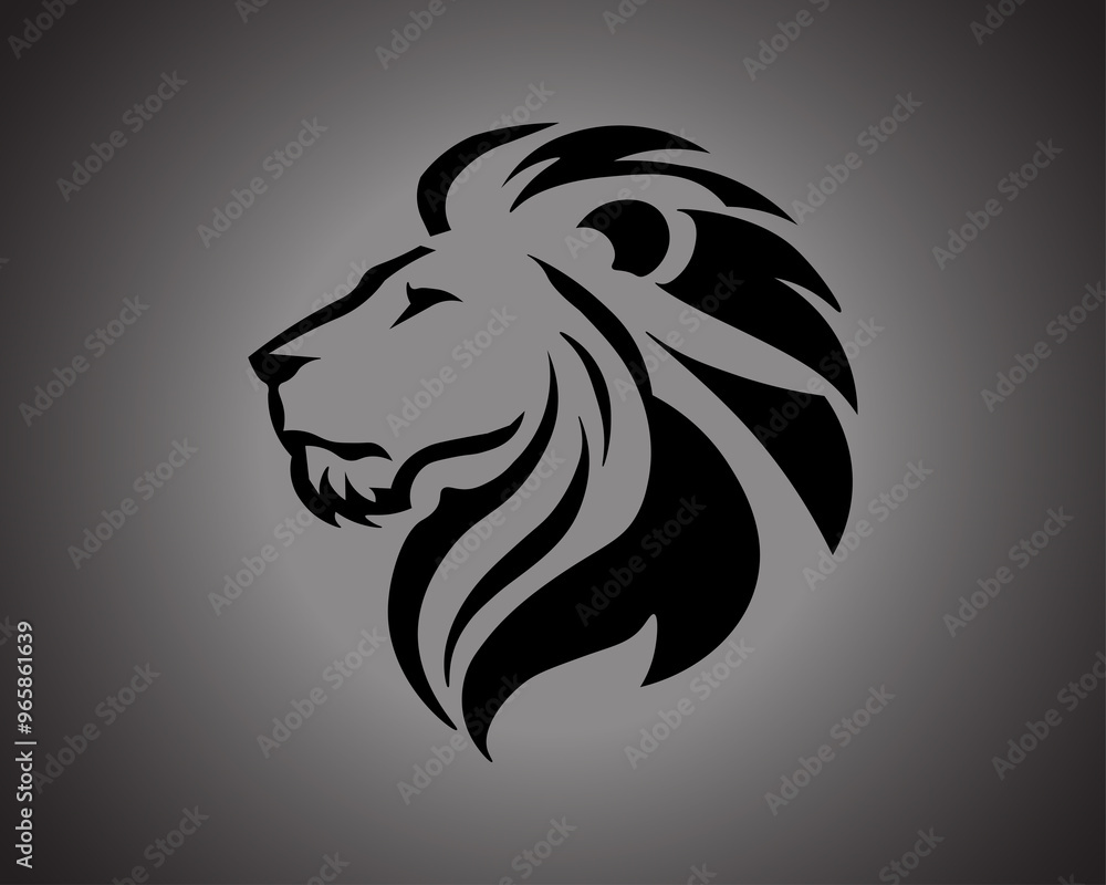 A simple black and white logo of a Lion A simple black and white logo of a Lion