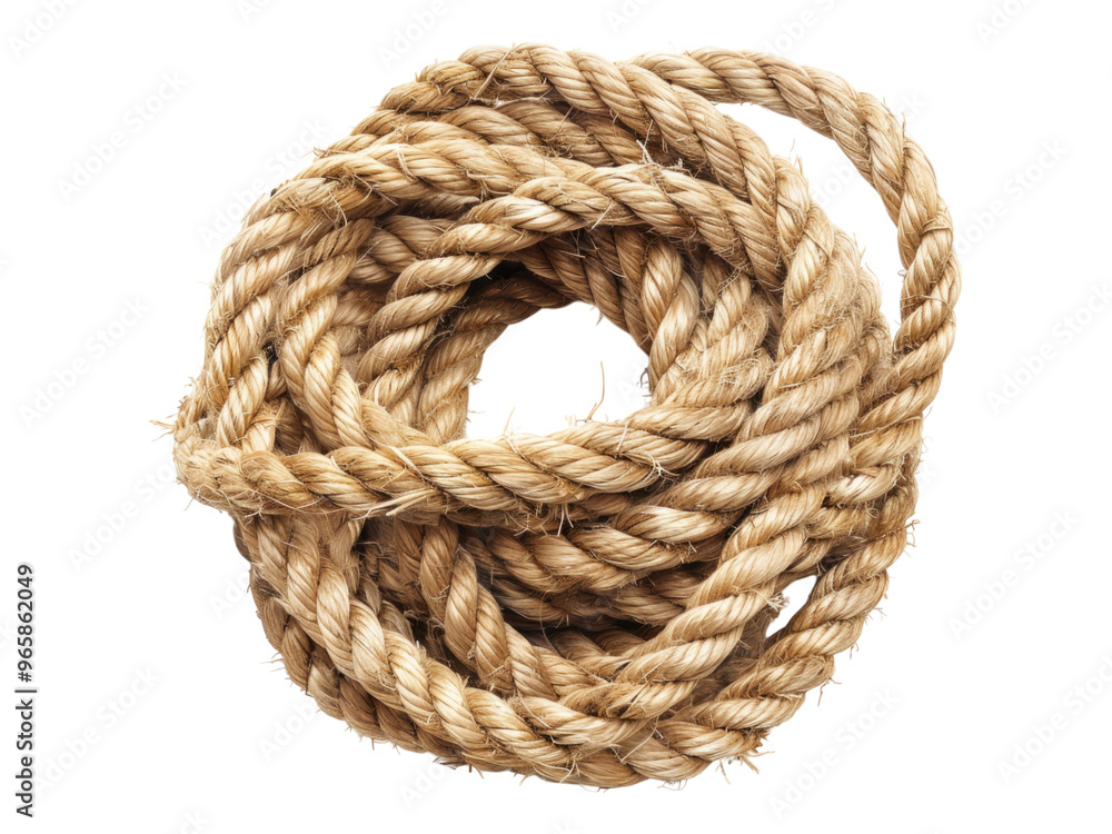 Obraz premium Coil of thick rope. Isolated PNG