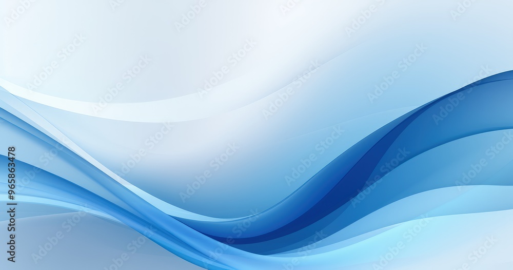 Fototapeta premium A smooth gradient design featuring flowing blue waves, ideal for backgrounds or digital graphics.