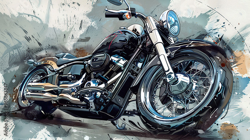 car, auto, automobile, vehicle, transport, luxury, classic, transportation, drive, toy, vintage, sports, model, design, sport, speed, road, wheel, new, fast, old, style, generative, ai, motorcycle on 