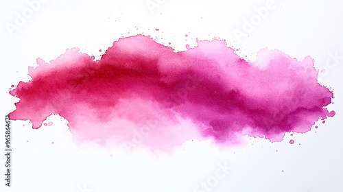 A pink and red watercolor painting of a cloud with a splash of pink