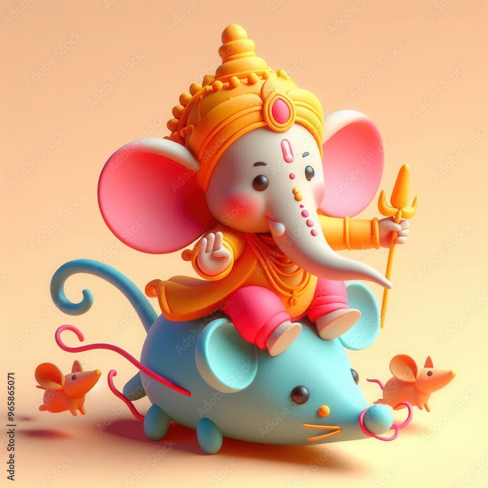Charming 3D illustrations of Lord Ganesha in playful poses, bursting with color and joy, celebrating divine love and blessings. Charming 3D illustrations of Lord Ganesha in playful poses, bursting with color and joy, celebrating divine love and blessings.